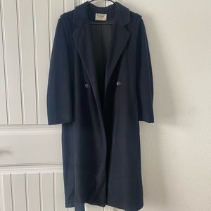 Vintage Navy Blue Wool Coat